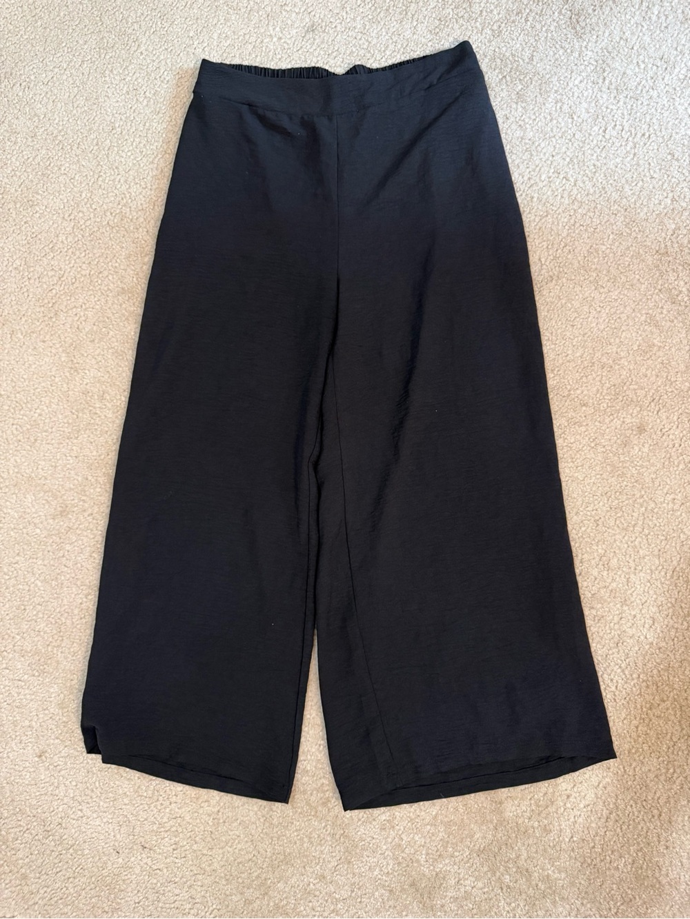 Wide Leg Pull-On Pants - Black